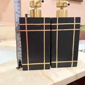 Black and Gold Soap Dispenser Set
